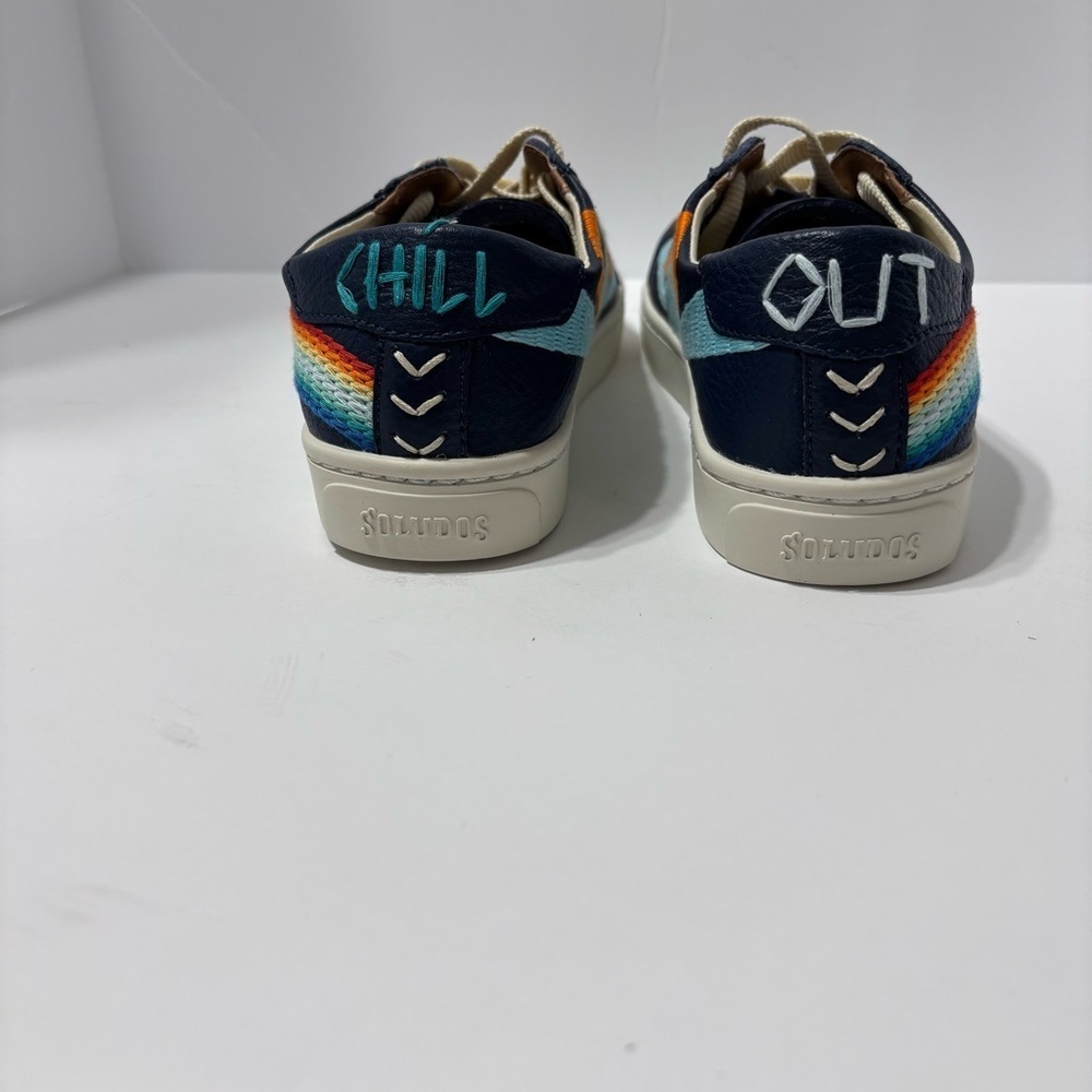 Soludos chill out, rainbow sunset, blue leather sneakers - Picture 4 of 6